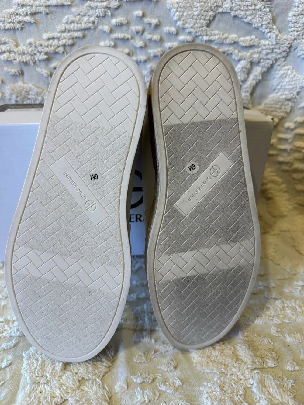 Giani Bernini White Slip-On Espadrille Flats#656